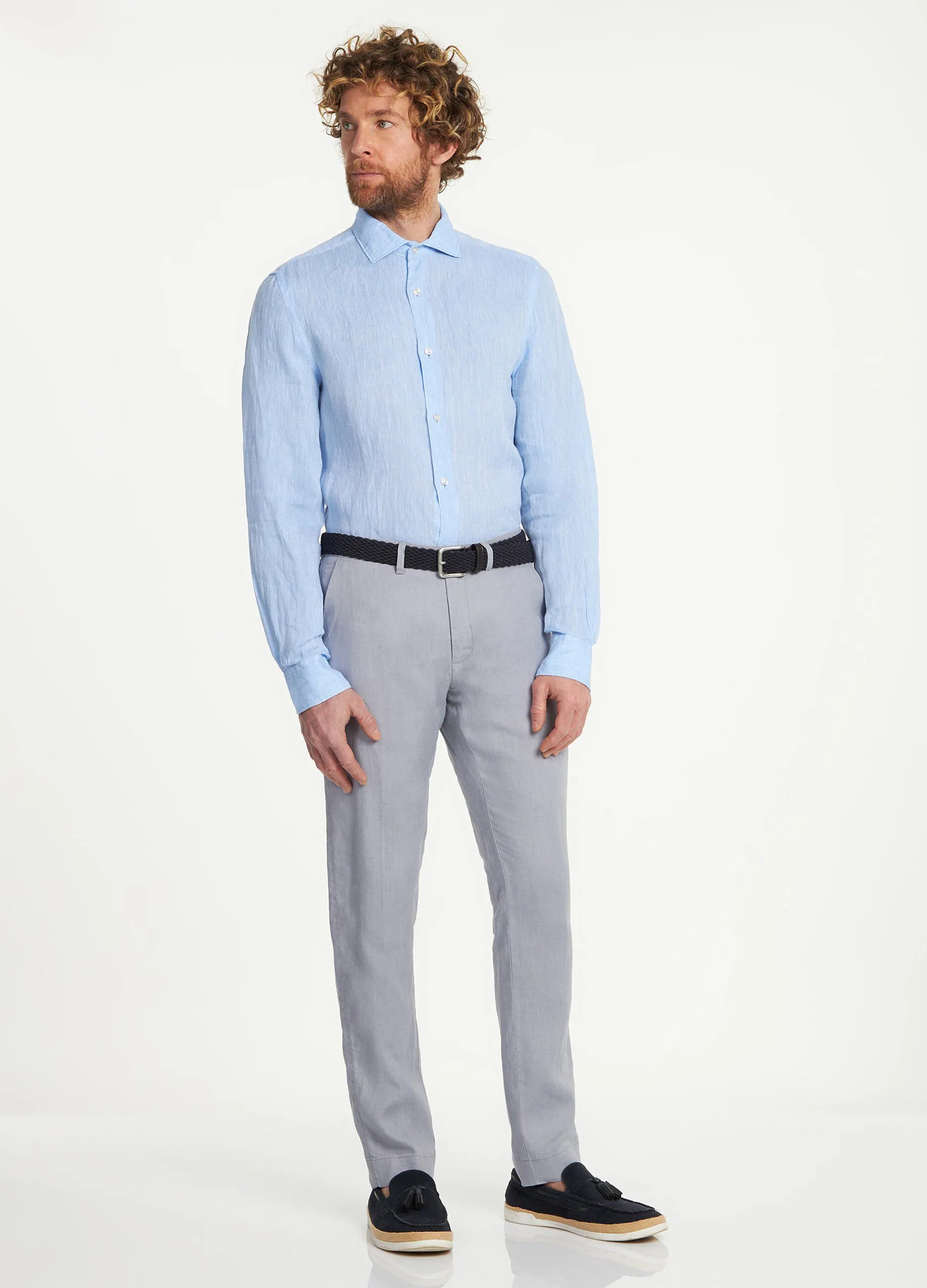 Pantaloni Rumford chino in puro lino