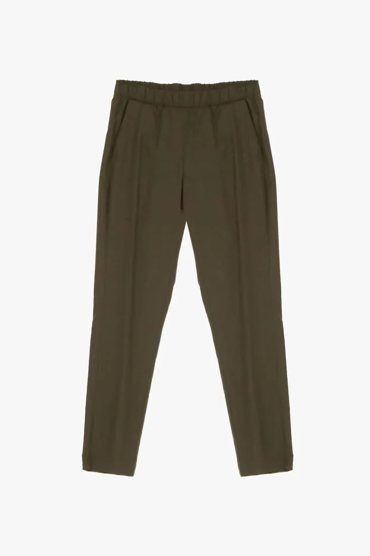 Pantaloni slim-fit con tasche verticali e vita elasticizzata