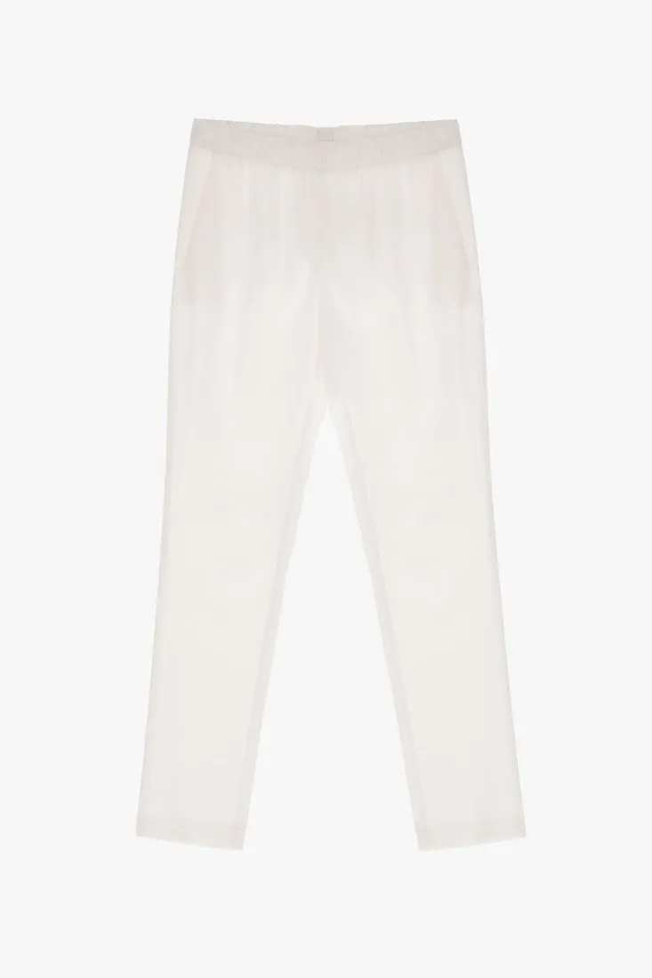 Pantaloni slim-fit con tasche verticali e vita elasticizzata