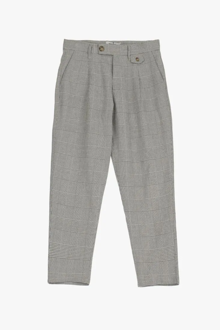 Pantaloni slim-fit cropped fantasia Principe di Galles
