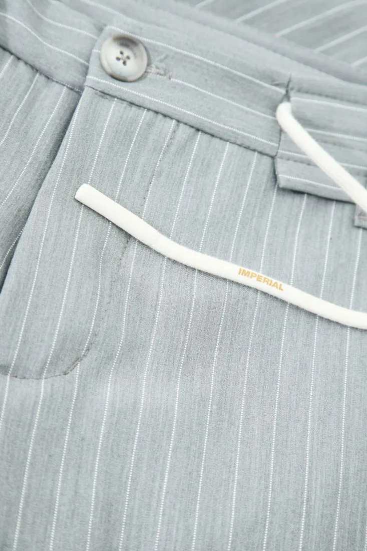 Pantaloni slim-fit fantasia gessata con coulisse