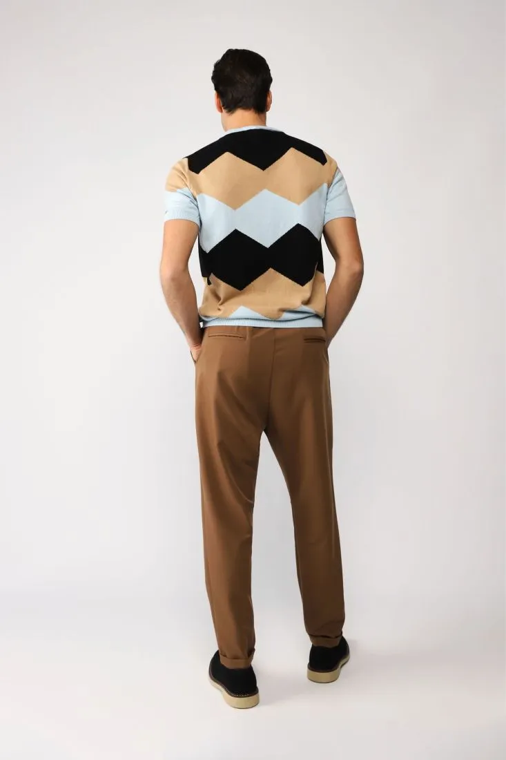 Pantaloni straight monocolour con coulisse