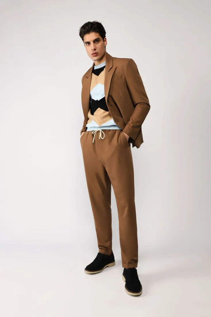 Pantaloni straight monocolour con coulisse