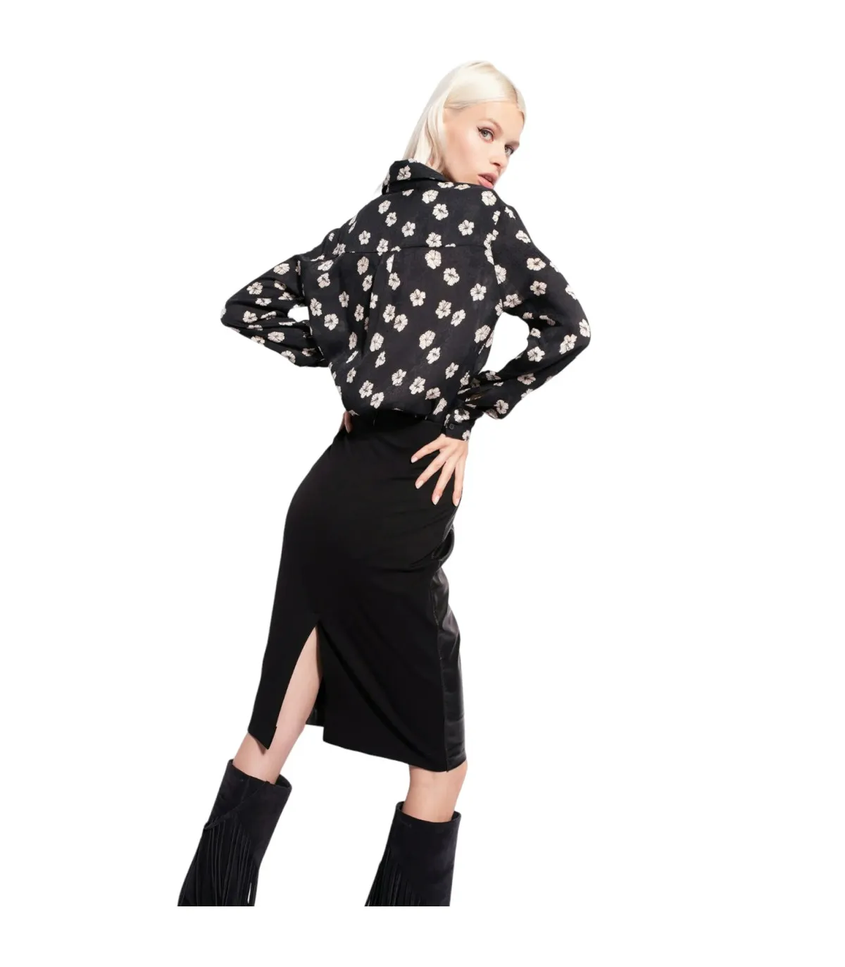 Pinko Donna Camicia Manica lunga  Smorzare Jaquard Stampa