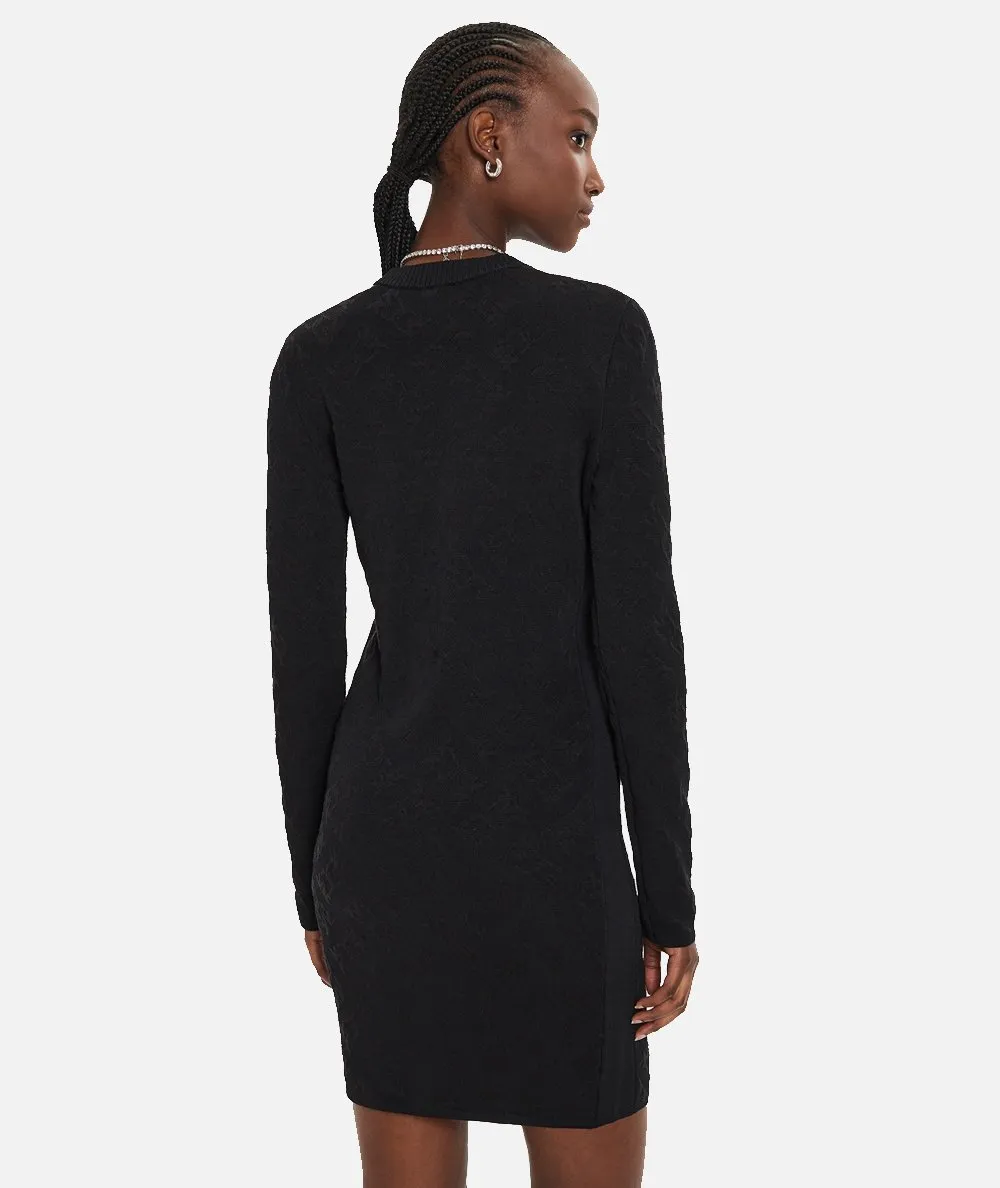 PINKO--Abito cardigan in maglia jacquard logo
