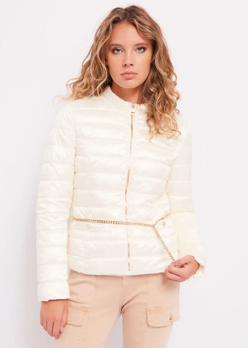 Piumino donna in nylon con catena