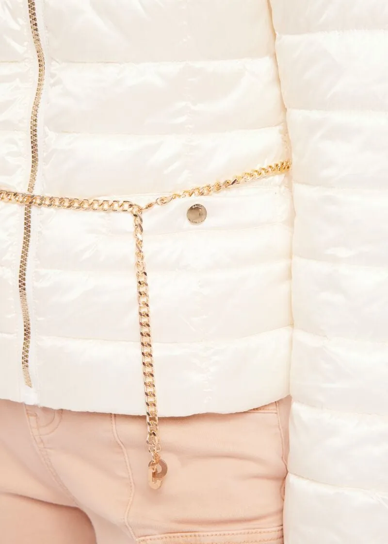 Piumino donna in nylon con catena
