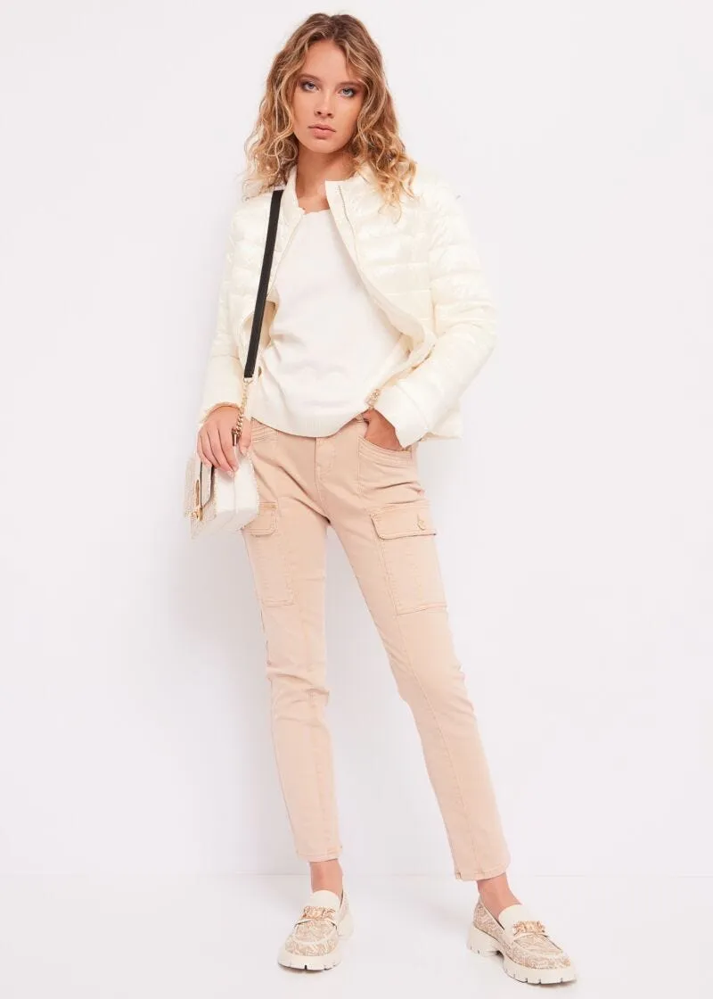 Piumino donna in nylon con catena