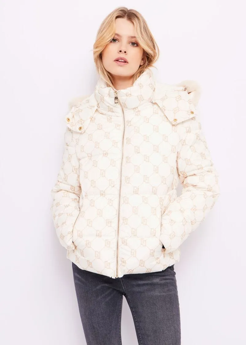 Piumino donna in nylon stampato