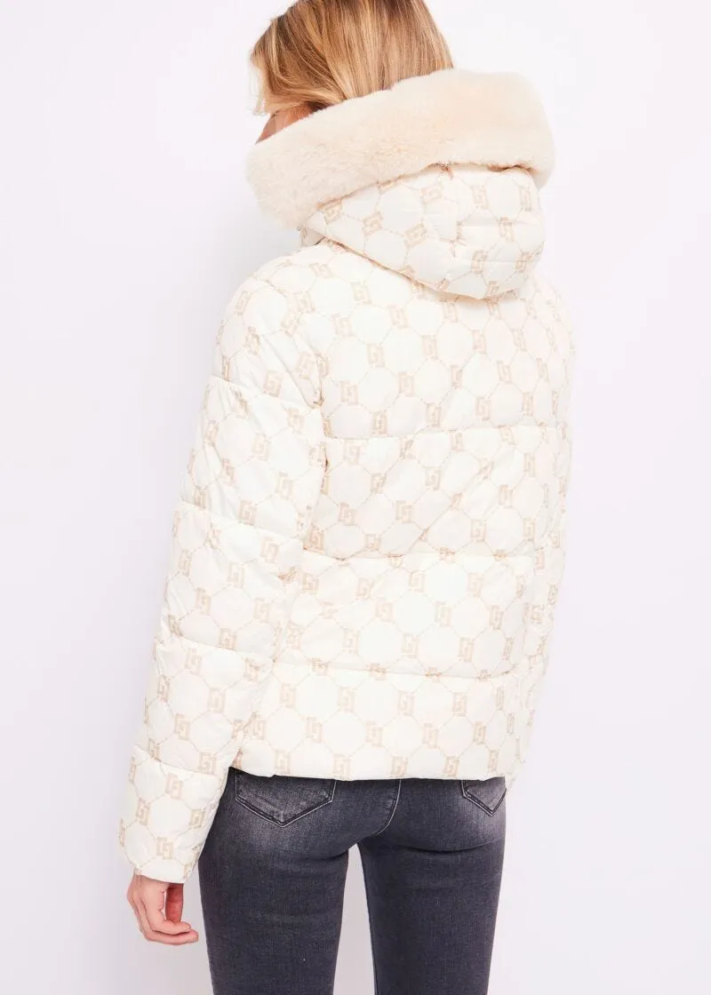 Piumino donna in nylon stampato