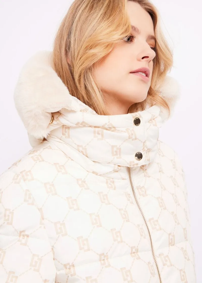 Piumino donna in nylon stampato