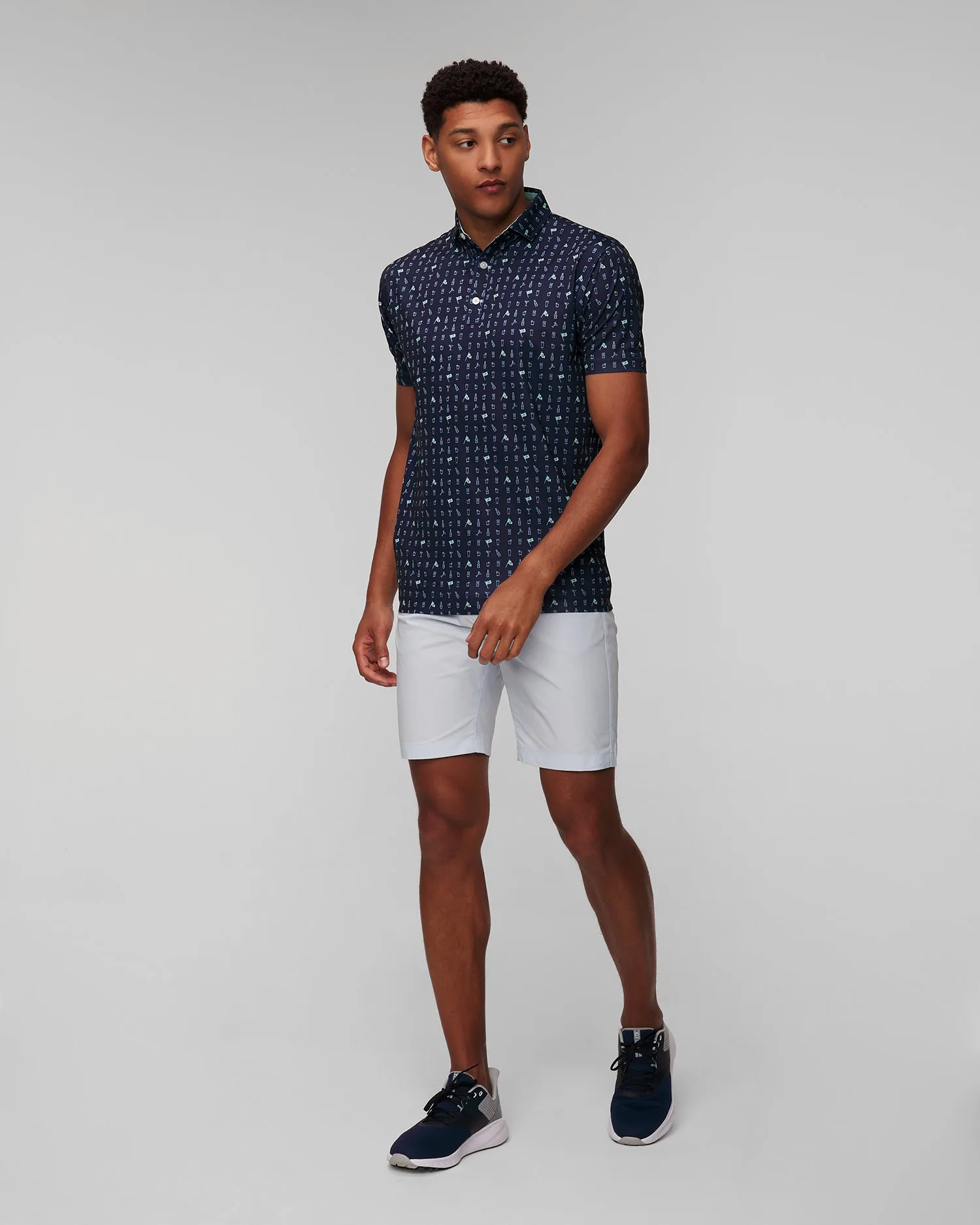 Polo blu scuro da uomo FootJoy Eu The 19th Hole 81609-navy