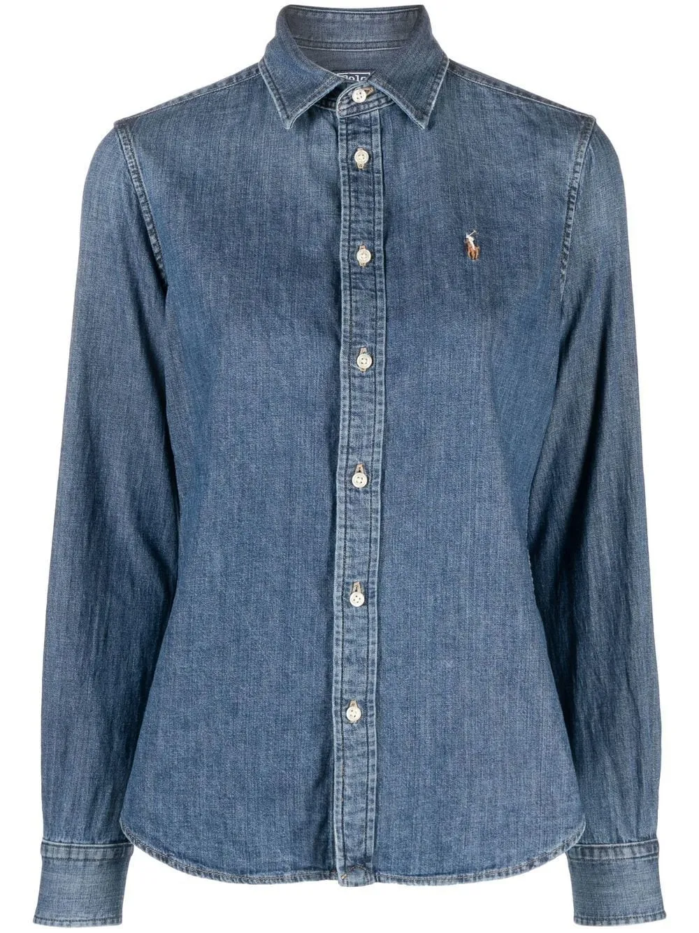 Polo Ralph Lauren-Camicia denim con ricamo