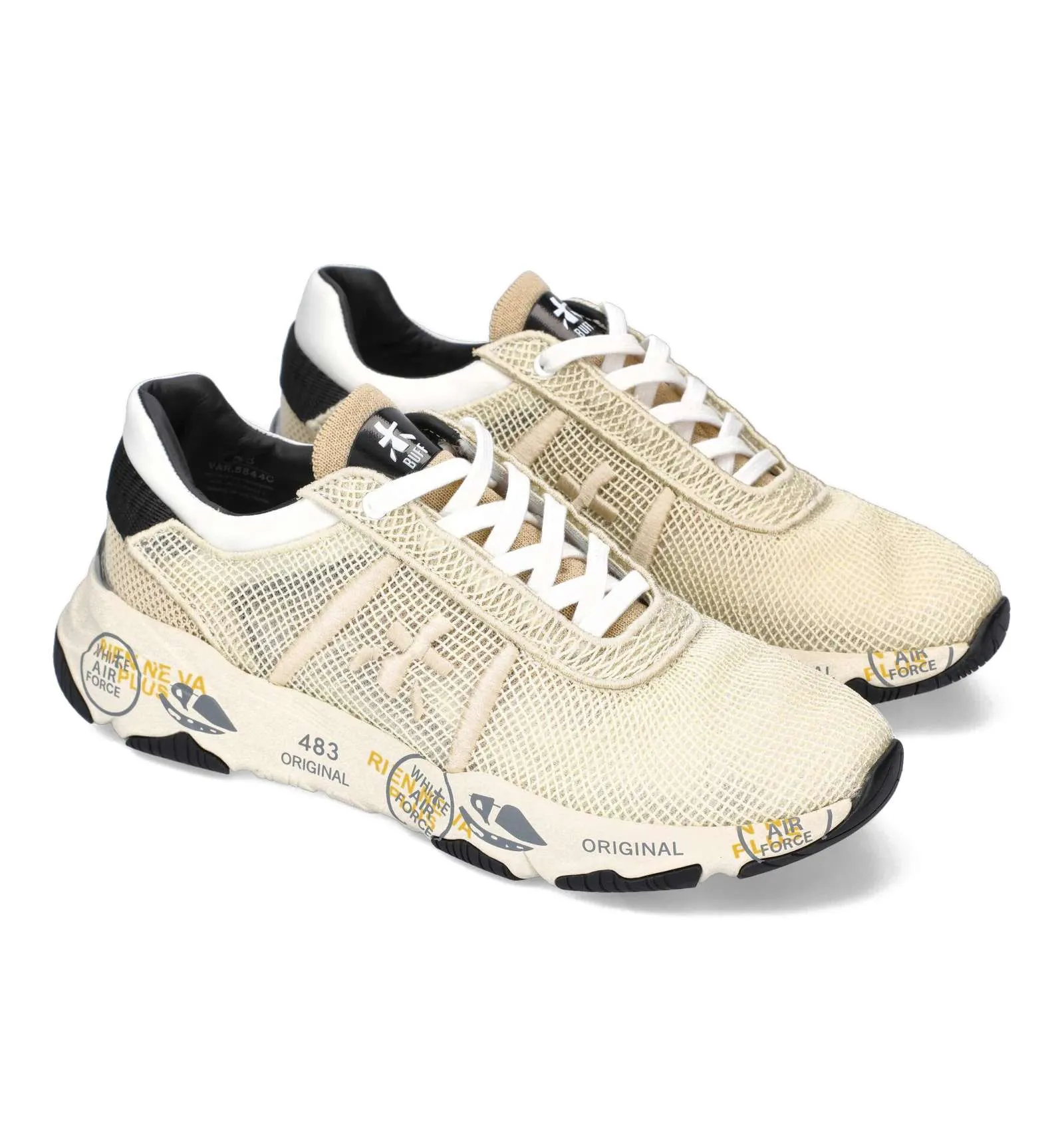 PREMIATA donna BUFF 5844 scarpa sneakers in tessuto a rete beige