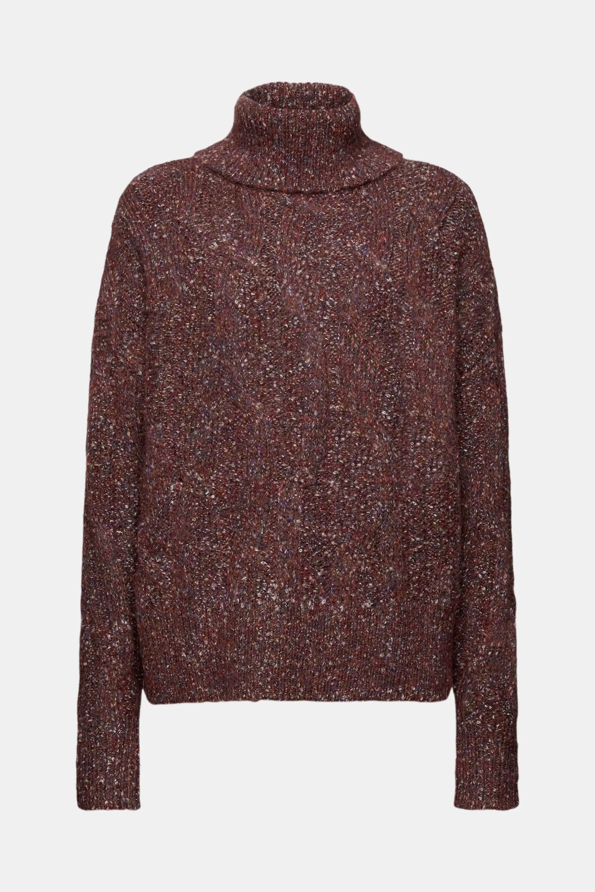 Pullover a lupetto in maglia intrecciata