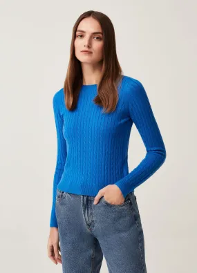 Pullover con motivo a treccia