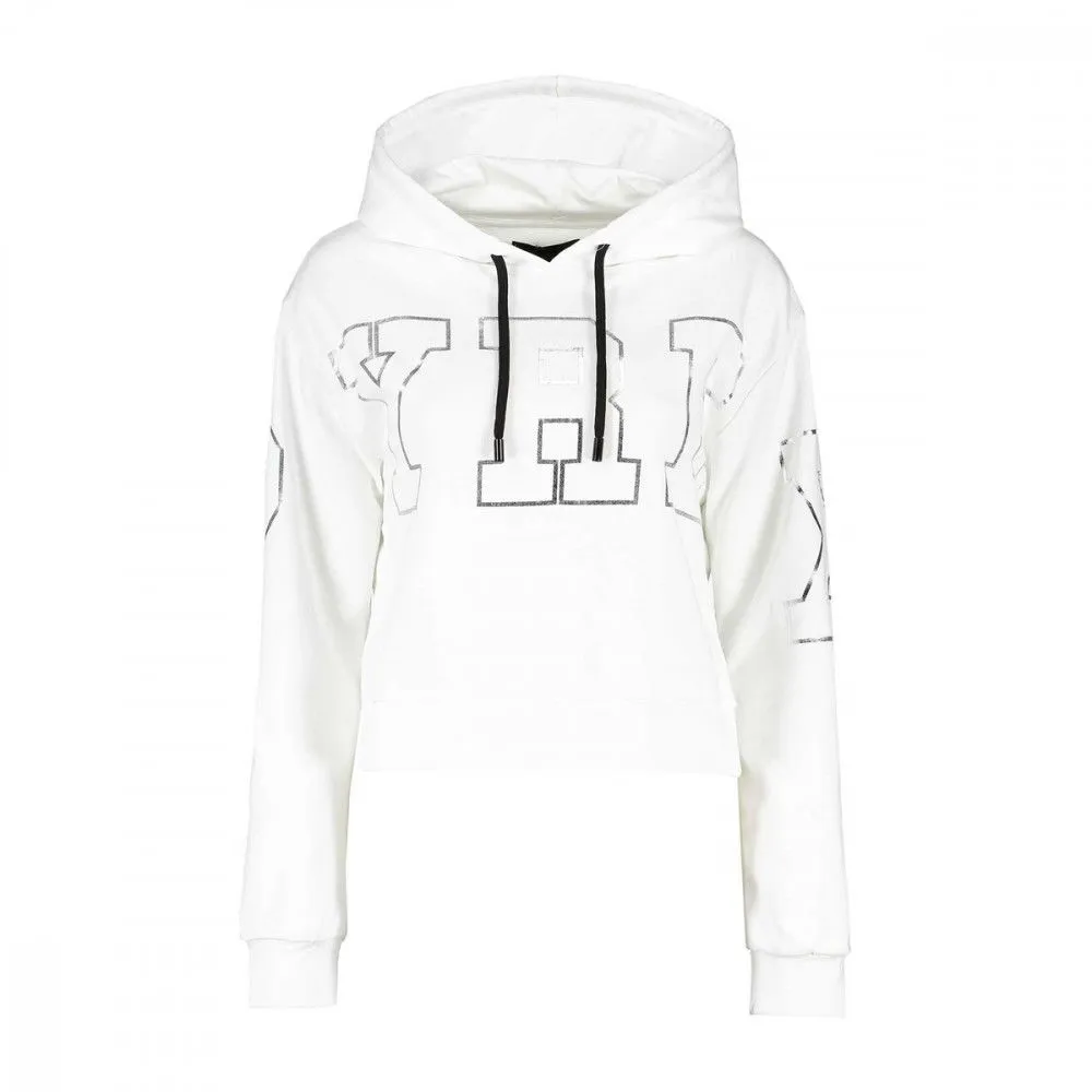 PYREX FELPA CROP CON CAPPUCCIO LOGO METAL DONNA