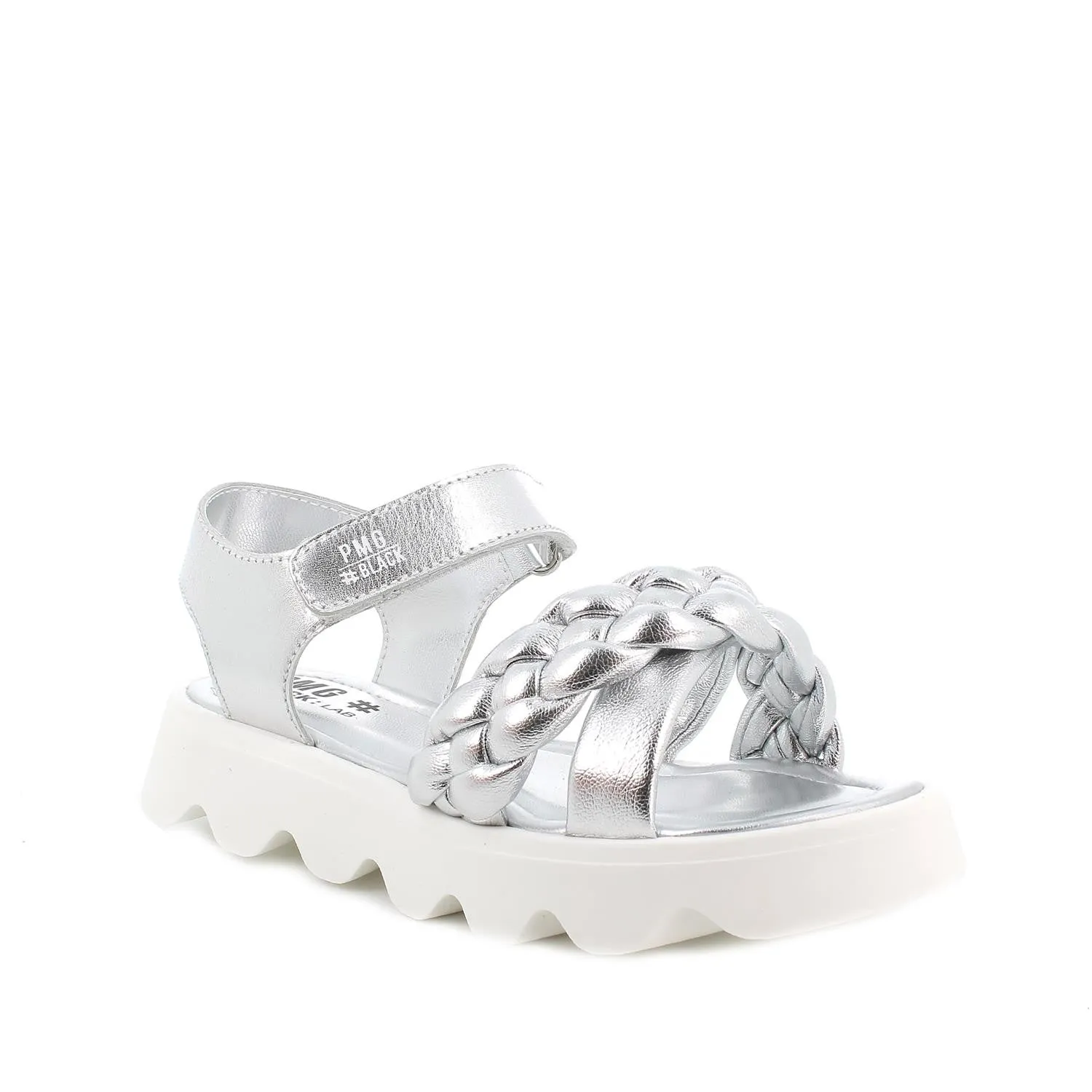 SANDALI CON TRECCIA ARGENTO