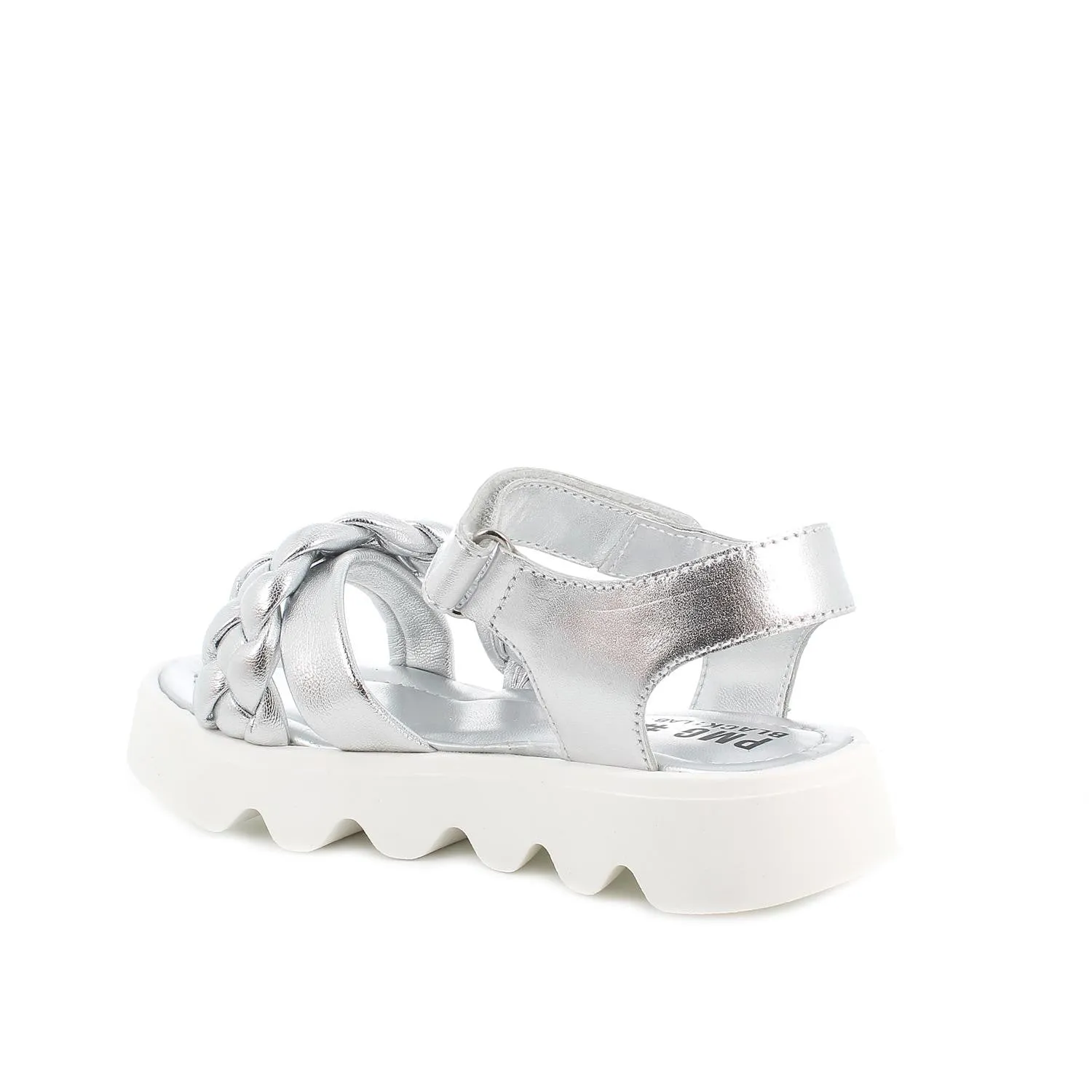 SANDALI CON TRECCIA ARGENTO