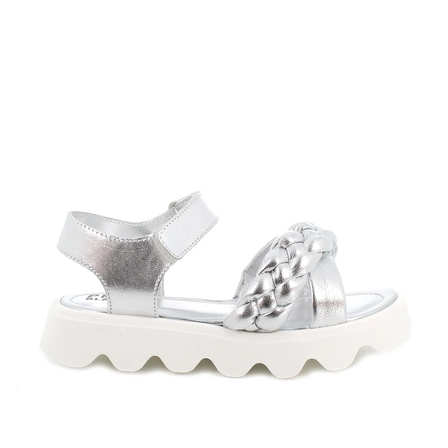 SANDALI CON TRECCIA ARGENTO