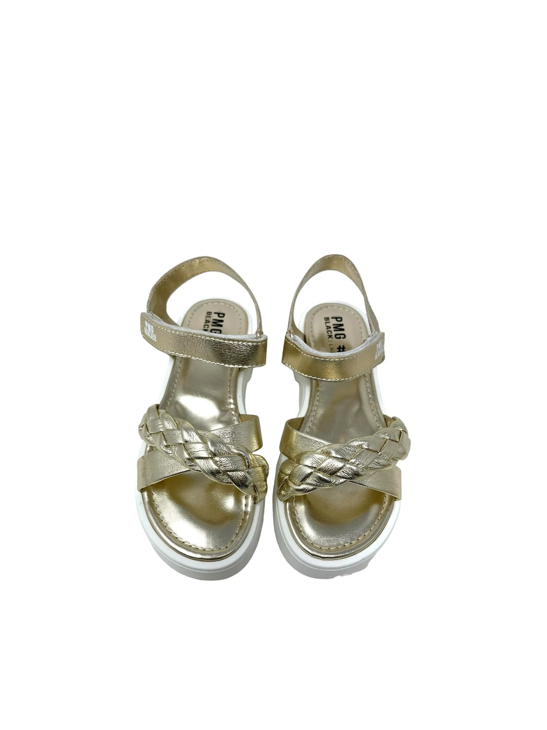 SANDALI CON TRECCIA PLATINO