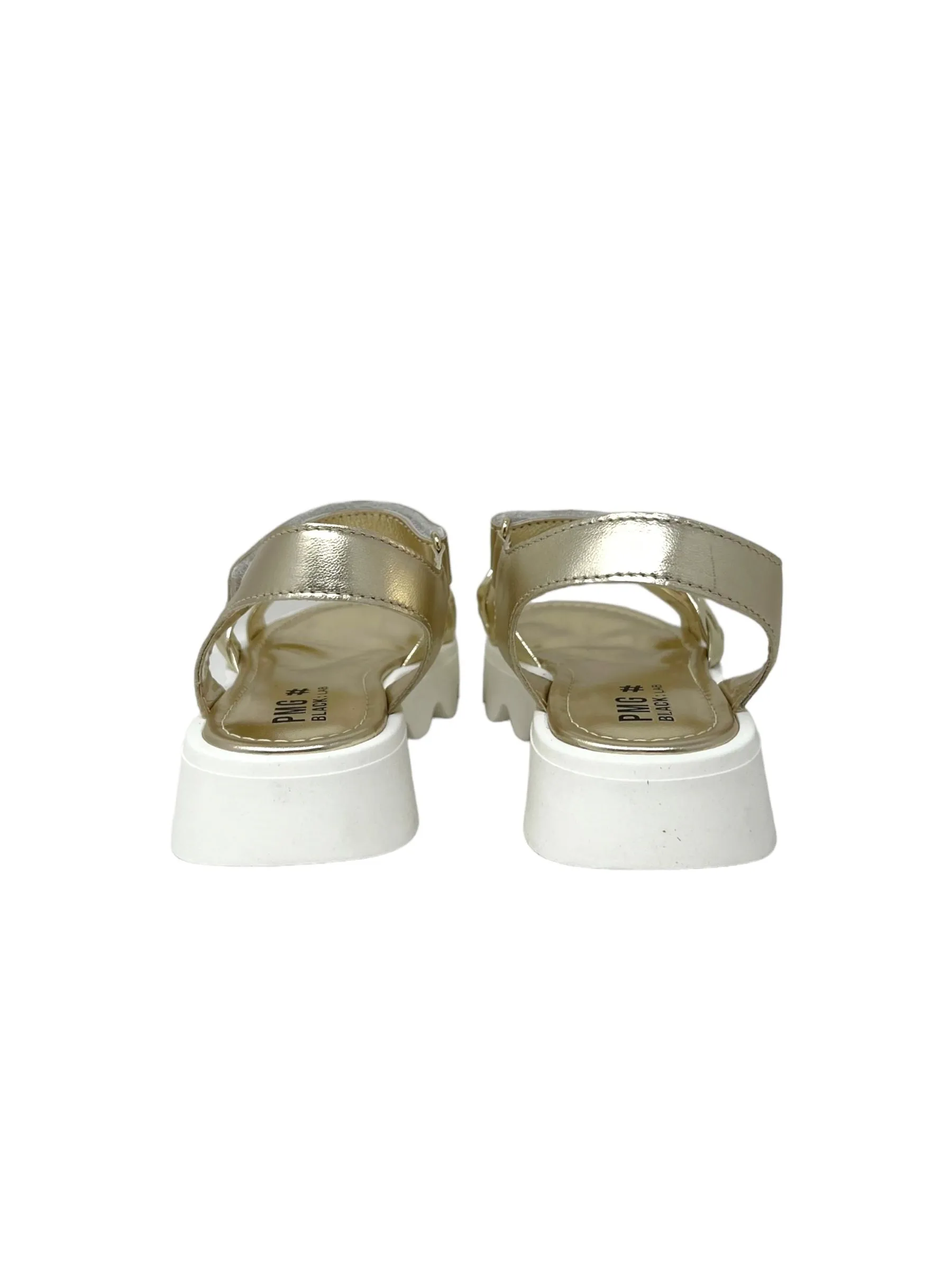 SANDALI CON TRECCIA PLATINO