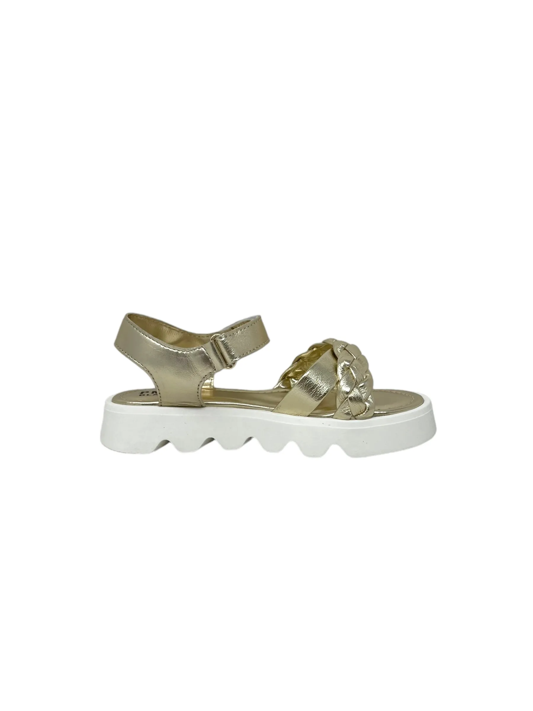SANDALI CON TRECCIA PLATINO