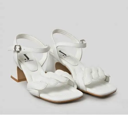SANDALI NAPPA BIANCO TRECCIA