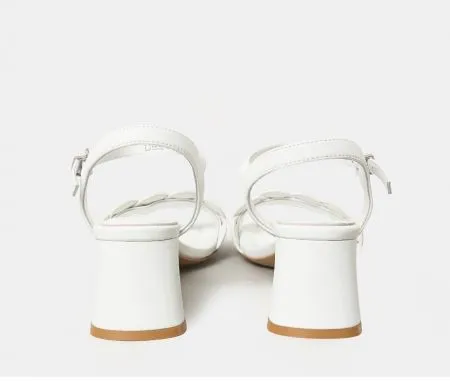SANDALI NAPPA BIANCO TRECCIA
