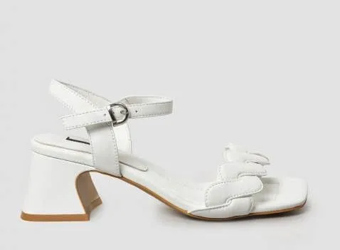 SANDALI NAPPA BIANCO TRECCIA