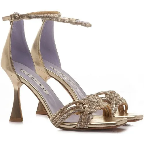 SANDALI RAME MULTI TRECCIA STRASS