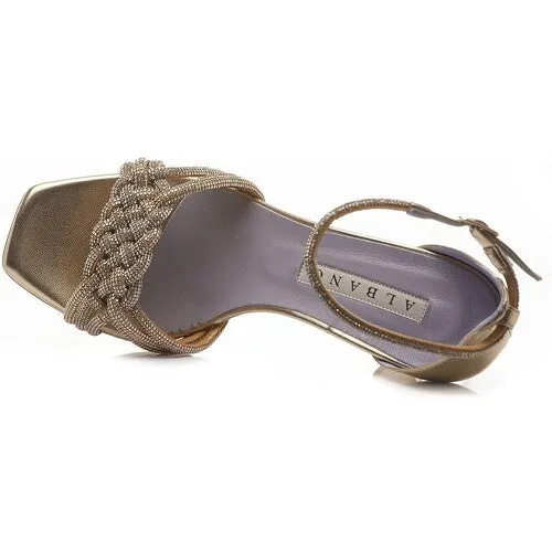 SANDALI RAME MULTI TRECCIA STRASS