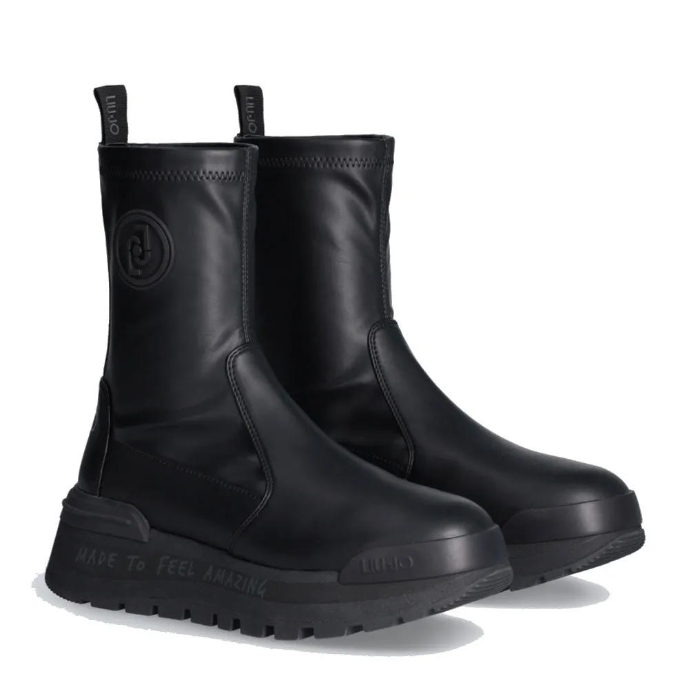 Scarpe Donna LIU JO Amazing 22 Stivaletti in Tessuto Stretch Nero