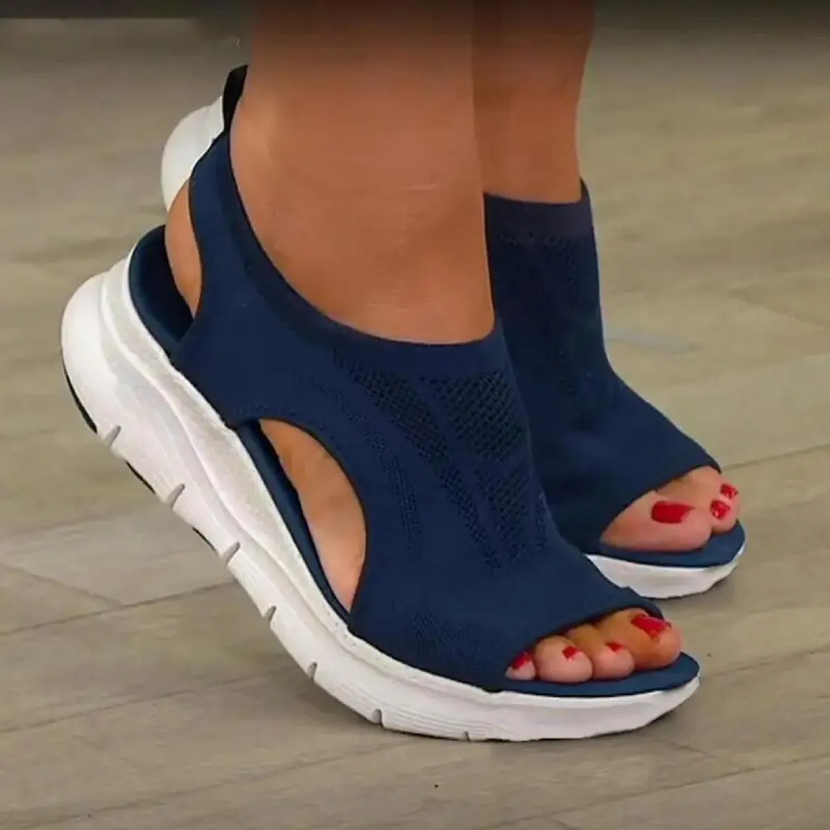 Scarpe estive da donna 2023 Sandali con plateau a forma di pesce in rete Sandali con zeppa open toe da donna Scarpe casual legge