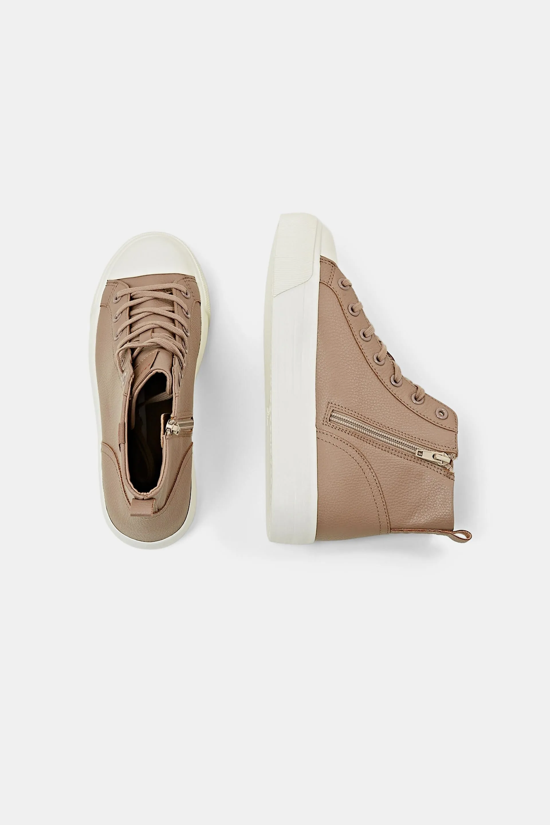 Sneakers con plateau in similpelle