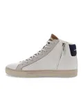 Sneakers Crime London HIGH TOP ESSENTIAL in pelle bianco e blu