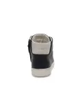 Sneakers Crime London HIGH TOP ESSENTIAL in pelle nero e bianco