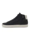 Sneakers Crime London HIGH TOP ESSENTIAL in pelle nero e bianco