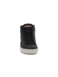 Sneakers Crime London HIGH TOP ESSENTIAL in pelle nero e bianco