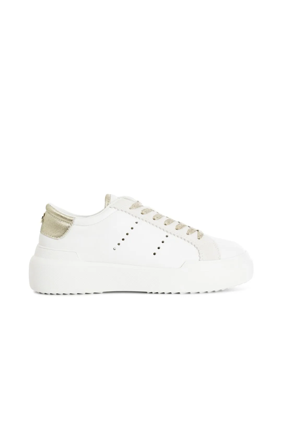 sneakers donna in similpelle bianco/platino