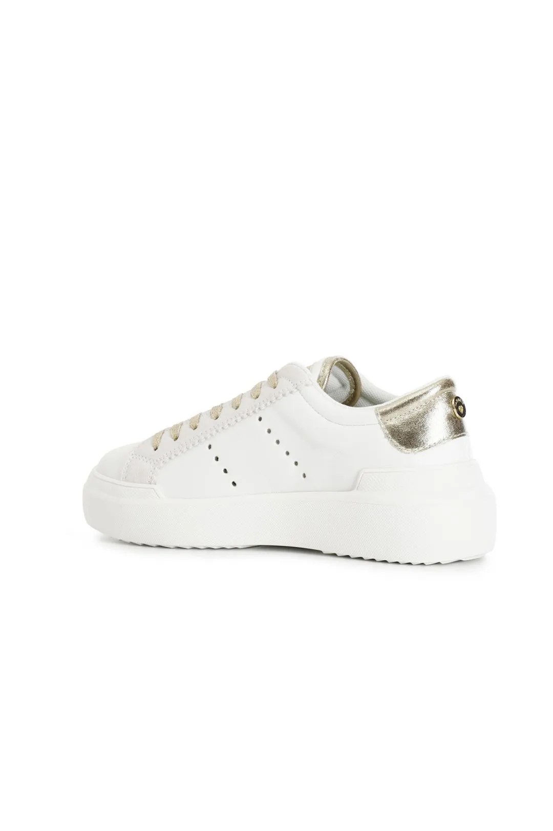 sneakers donna in similpelle bianco/platino