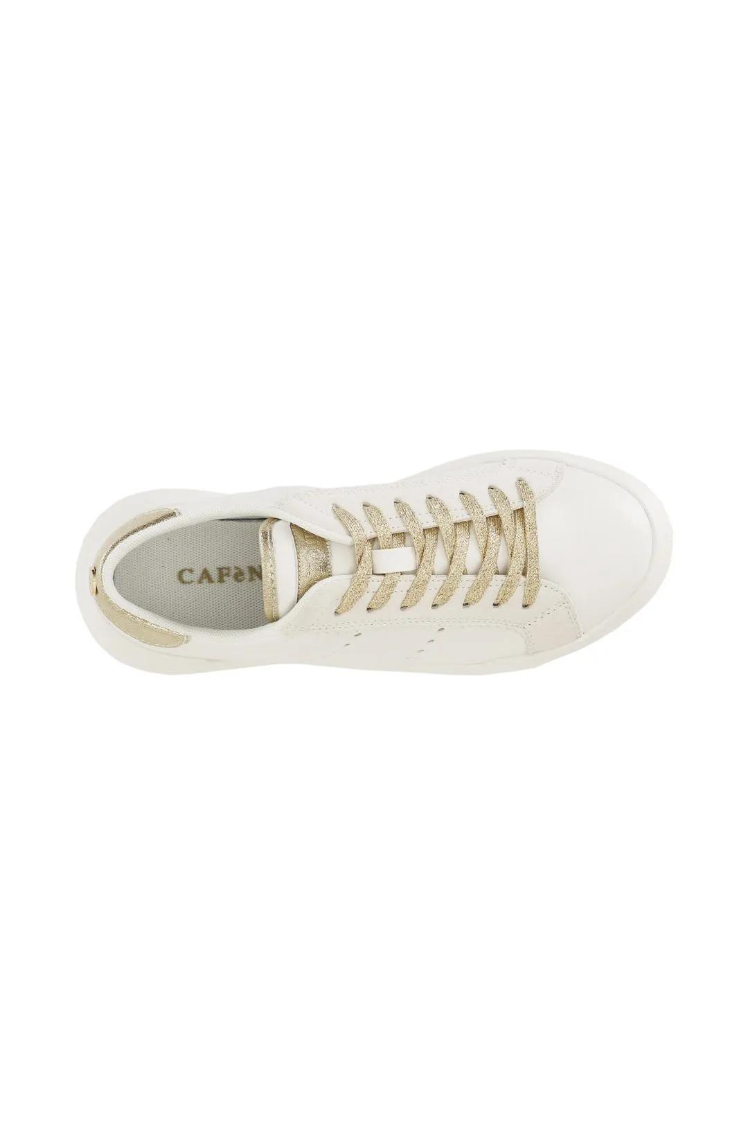 sneakers donna in similpelle bianco/platino