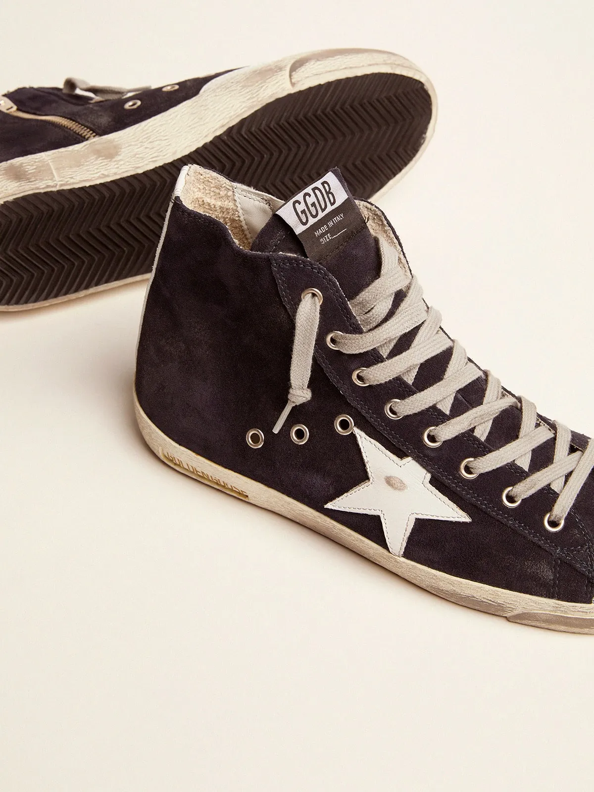 Sneakers Francy in pelle con stella e talloncino in pelle