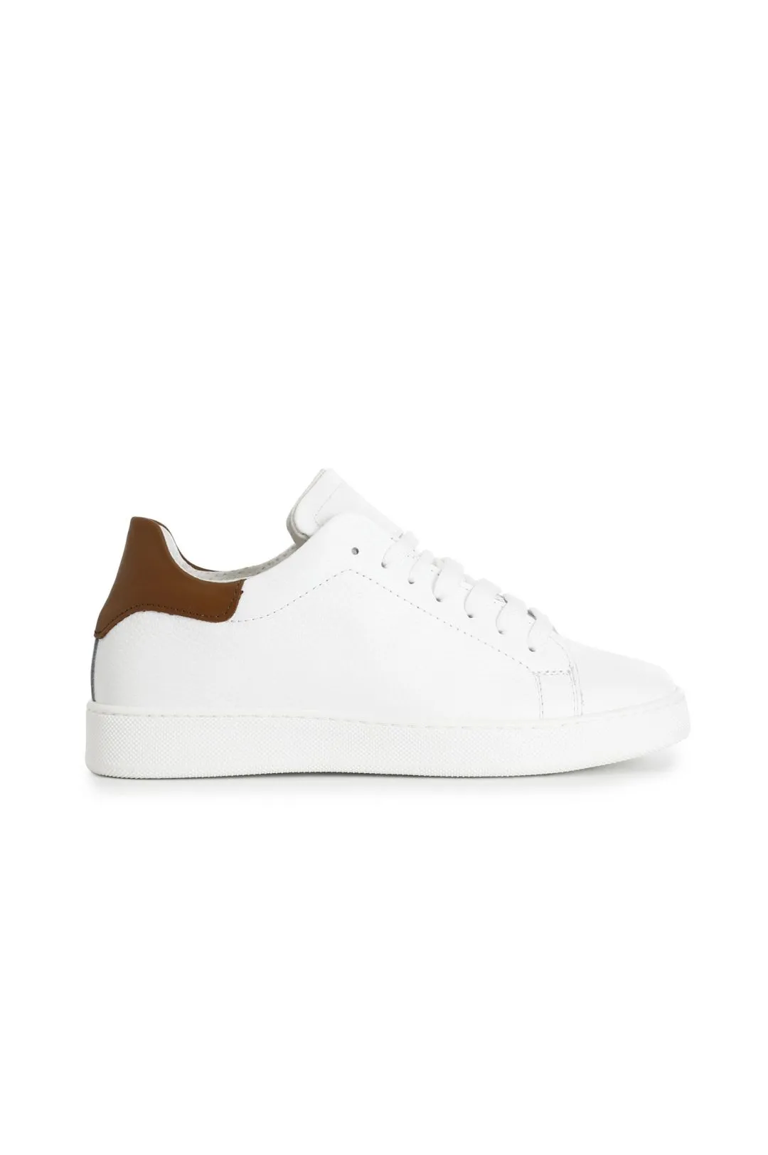 sneakers uomo in pelle bianco/cuoio