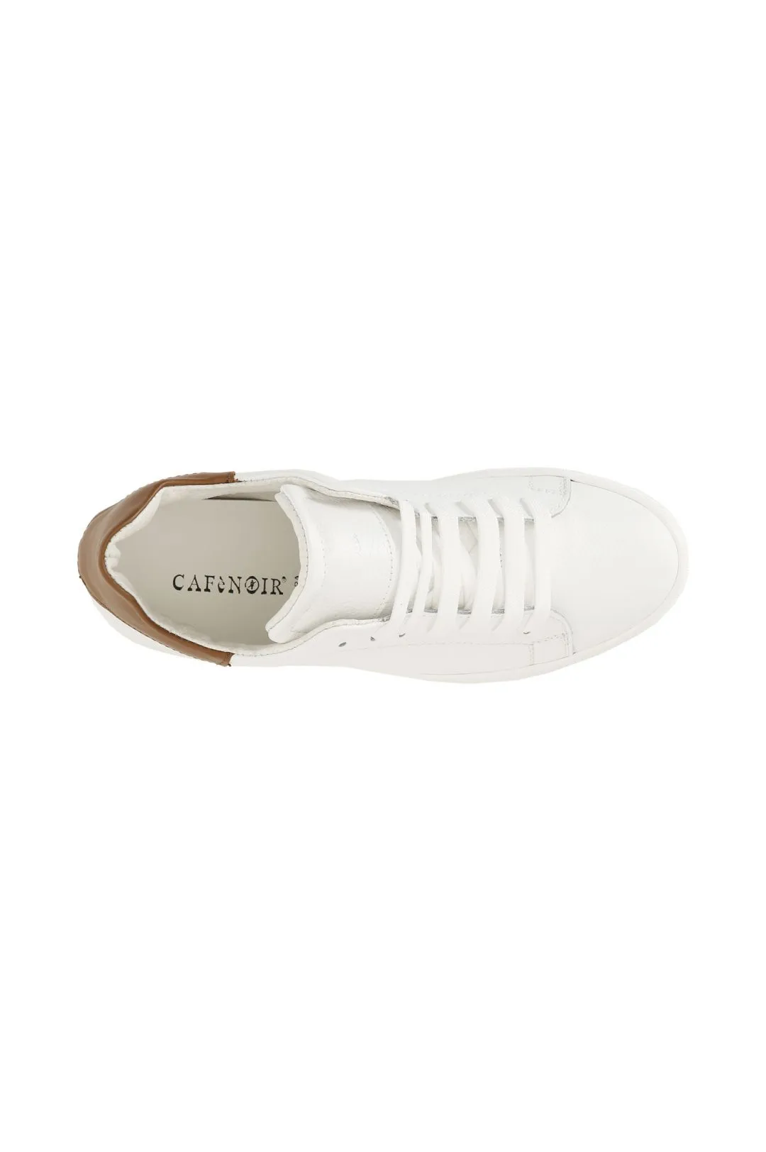sneakers uomo in pelle bianco/cuoio