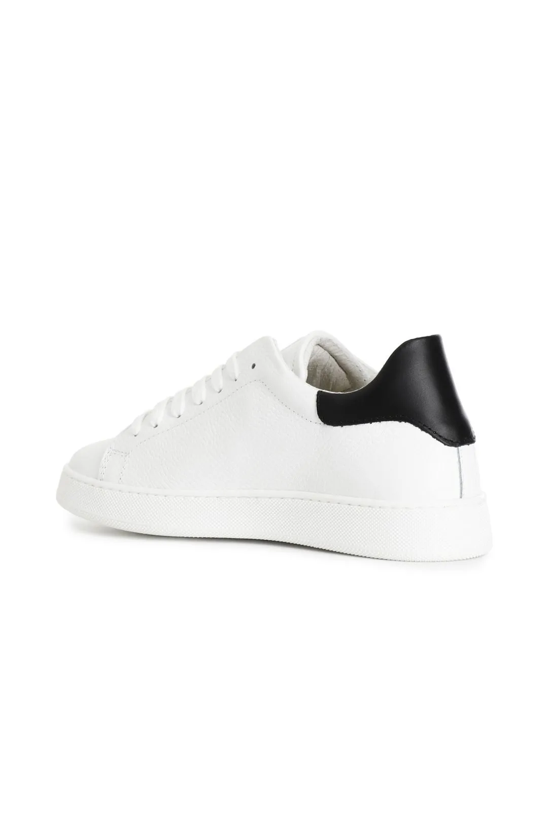 sneakers uomo in pelle bianco/nero