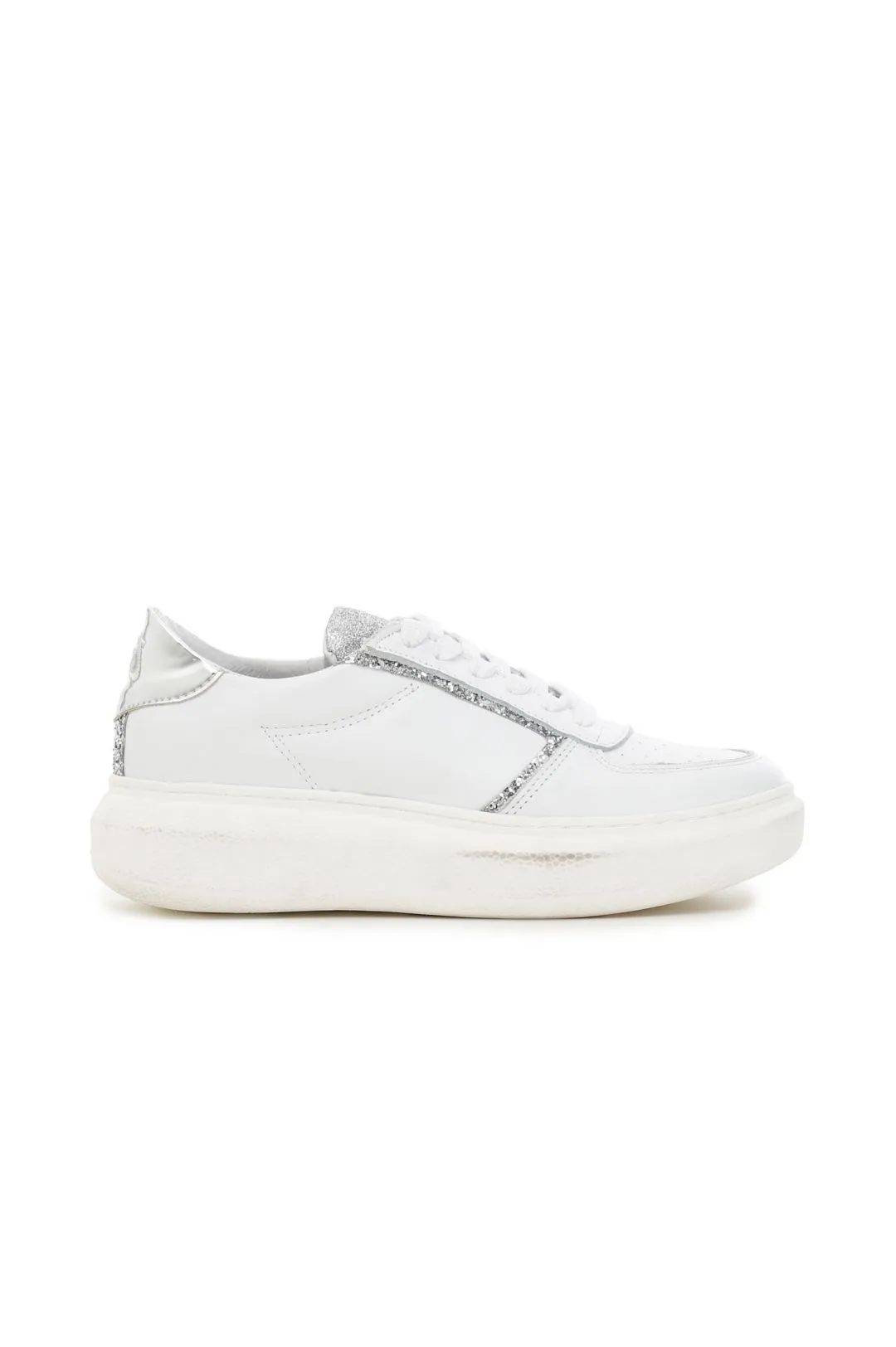 special price: sneakers in pelle con dettagli glitter