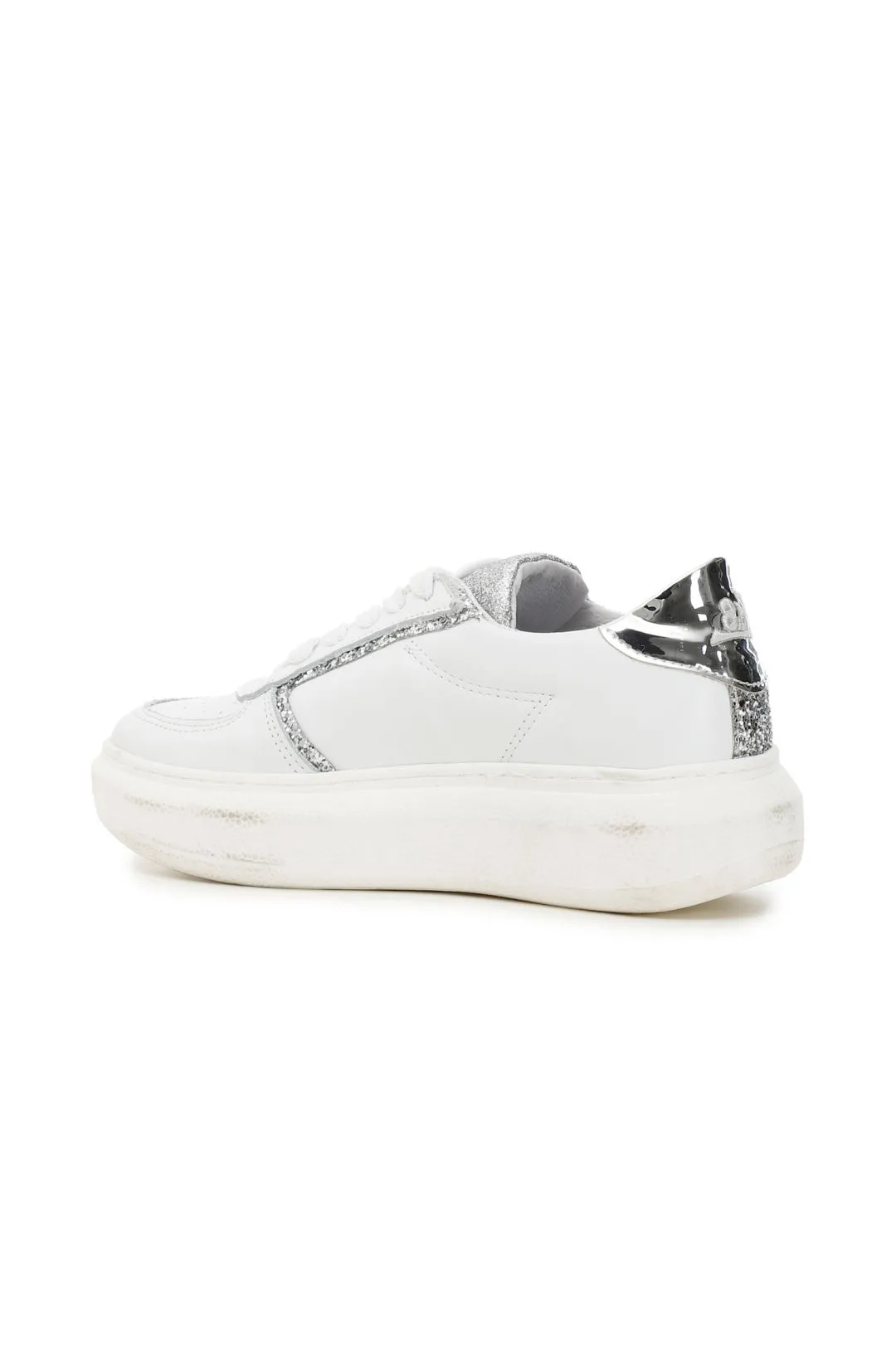special price: sneakers in pelle con dettagli glitter