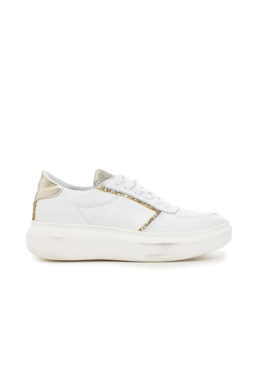 special price: sneakers in pelle con dettagli glitter