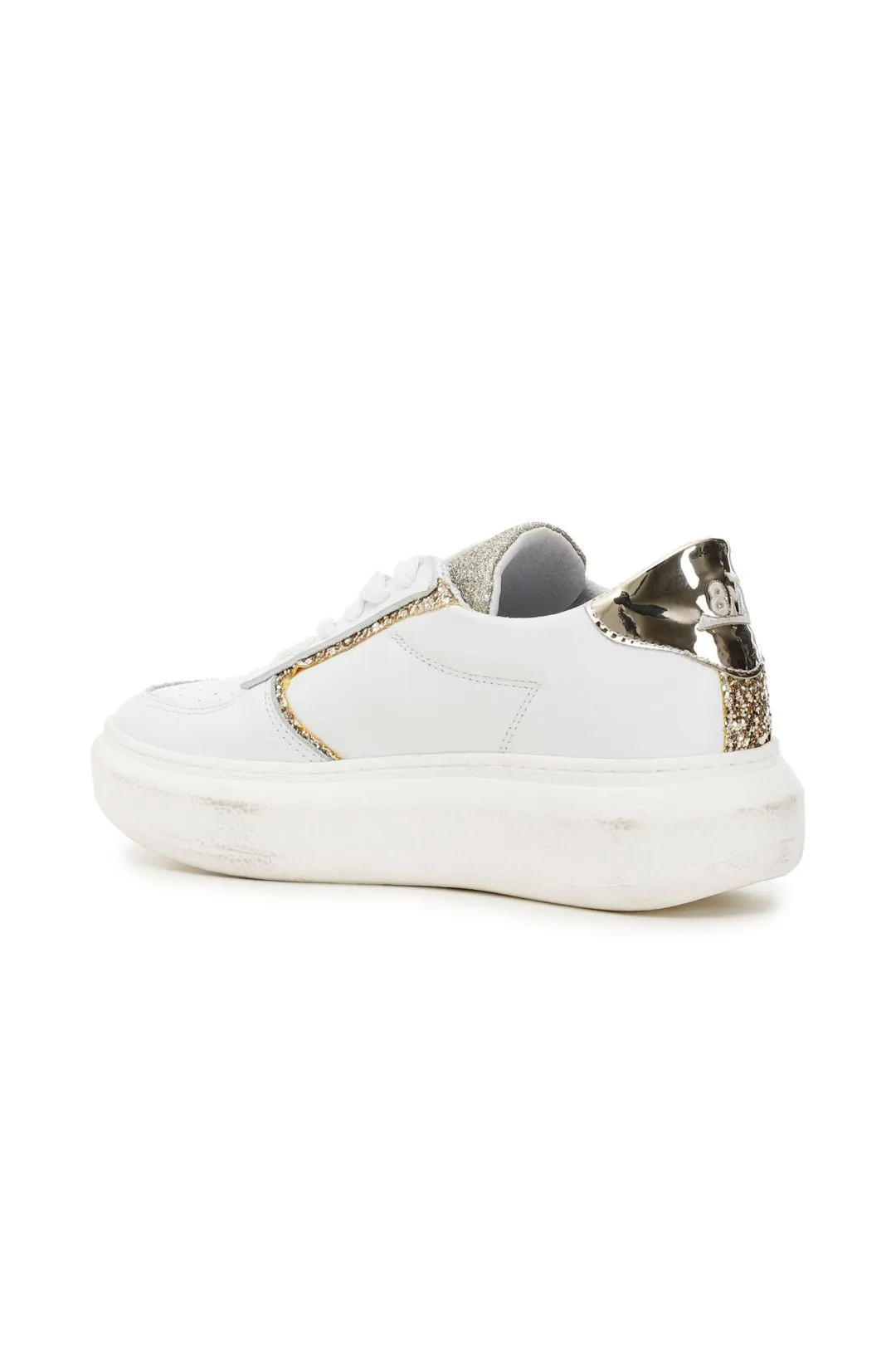 special price: sneakers in pelle con dettagli glitter